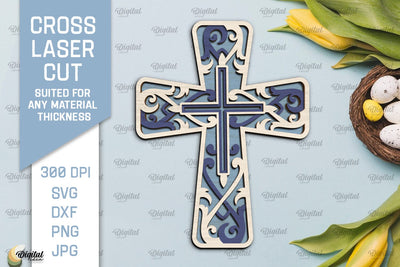 Cross Laser Cut. Multilayer Cross SVG SVG Evgenyia Guschina 