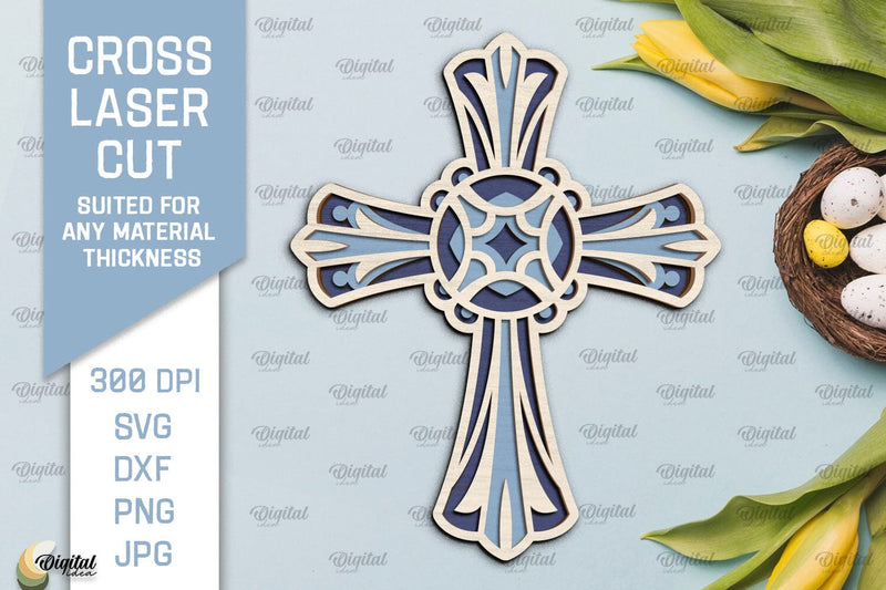 Cross Laser Cut. Multilayer Cross SVG SVG Evgenyia Guschina 