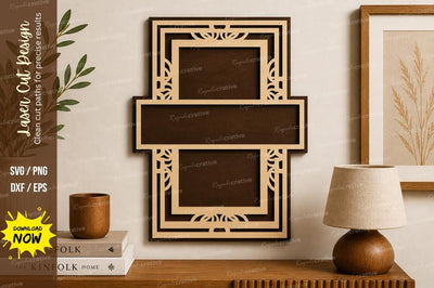 Cross Layered Name Frame laser Cut svg Cutting file SVG Regulrcrative 