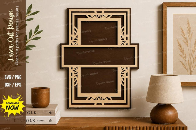 Cross Layered Name Frame laser Cut svg Cutting file SVG Regulrcrative 