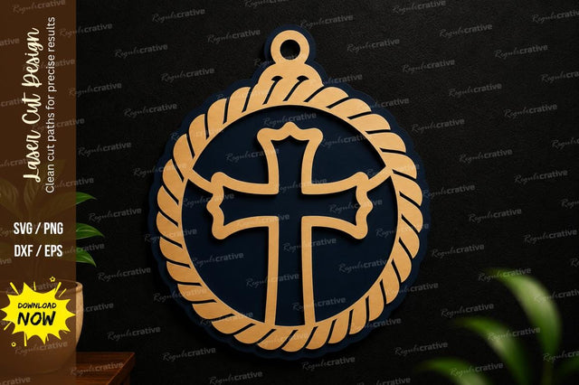 Cross Ornament SVG Christian Laser Cut Wall Decor SVG Regulrcrative 