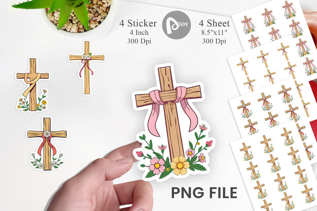 Cross Sticker Sublimation artnoy 