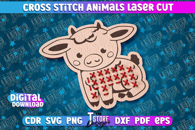 Cross Stitch Animals | Goat Design | Montessori Method | CNC SVG The T Store Design 