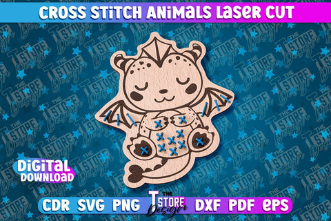 Cross Stitch Animals | Lacing Toys Laser Cut | Montessori Method | Baby Educational SVG The T Store Design 