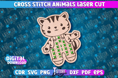 Cross Stitch Animals | Lacing Toys Laser Cut | Montessori Method | Baby Educational SVG The T Store Design 
