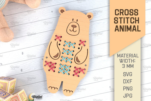 Cross Stitch Animals SVG. Cross Stitch Blanks Laser Cut. Bear SVG SVG Evgenyia Guschina 