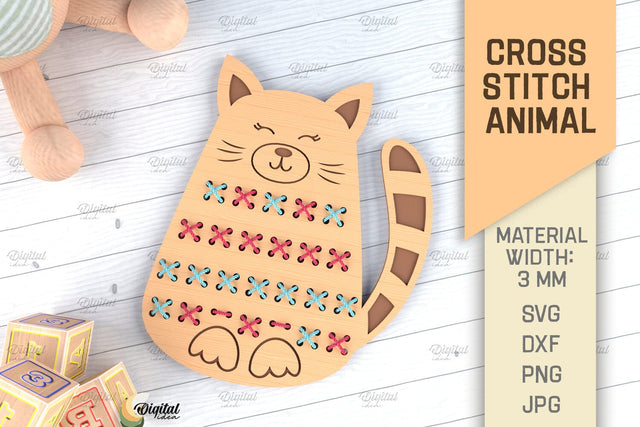 Cross Stitch Animals SVG. Cross Stitch Blanks Laser Cut. Cat SVG SVG Evgenyia Guschina 