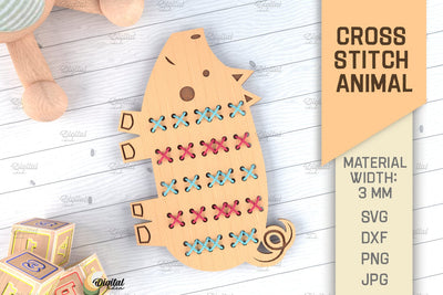 Cross Stitch Animals SVG. Cross Stitch Blanks Laser Cut. Pig SVG SVG Evgenyia Guschina 