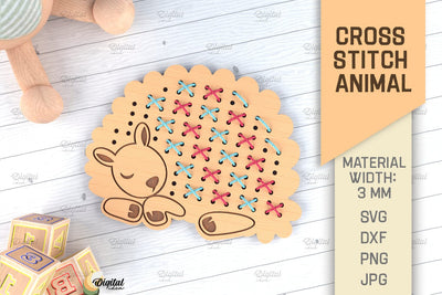 Cross Stitch Animals SVG. Cross Stitch Blanks Laser Cut. Sheep SVG SVG Evgenyia Guschina 
