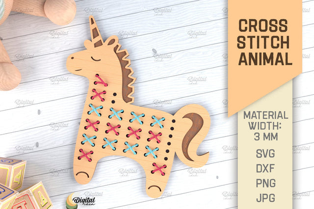 Cross Stitch Animals SVG. Cross Stitch Blanks Laser Cut. Unicorn SVG SVG Evgenyia Guschina 