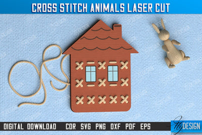 Cross Stitch House | Montessori Lacing | Developing Game | Educational Toy | CNC File SVG Fly Design 