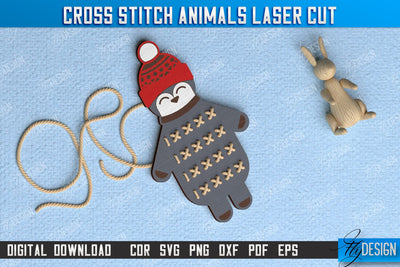 Cross Stitch Penguin | Montessori Lacing | Developing Game | Educational Toy | CNC File SVG Fly Design 
