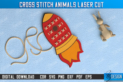 Cross Stitch Rocket | Montessori Lacing | Developing Game | Educational Toy | CNC File SVG Fly Design 