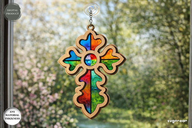 Cross Suncatcher Laser Cut SVG SvgOcean 