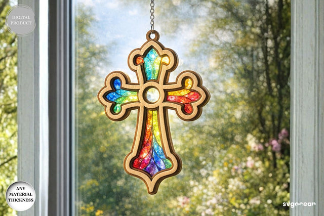 Cross Suncatcher Laser Cut SVG SvgOcean 