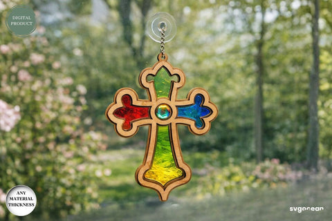 Cross Suncatcher Laser Cut SVG SvgOcean 