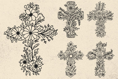 Cross SVG, Floral Cross SVG, Christian Cross SVG, Flower Cross Svg, Faith Svg, Christian Svg SVG DesignDestine 
