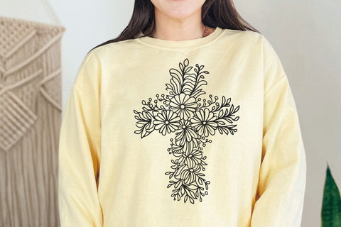 Cross SVG, Floral Cross SVG, Christian Cross SVG, Flower Cross Svg, Faith Svg, Christian Svg SVG DesignDestine 