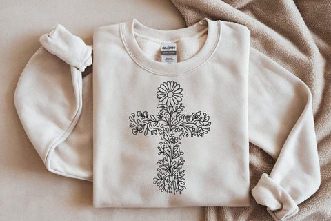 Cross SVG, Floral Cross SVG, Christian Cross SVG, Flower Cross Svg, Faith Svg, Christian Svg SVG DesignDestine 