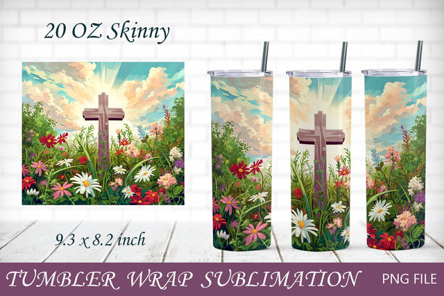 Cross tumbler wrap, Christian tumbler sublimation, Religious 20 oz skinny Sublimation AnastasiyaArtDesign 