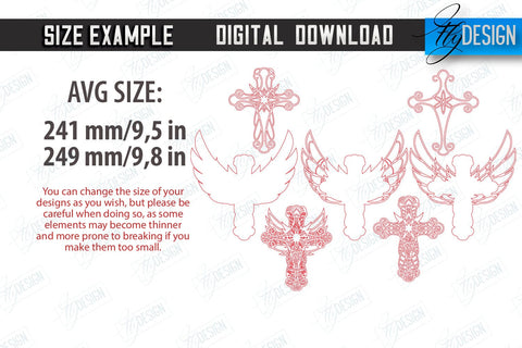 Cross Wings Multilayer Laser Cut Bundle | Religious Symbol | Layered Cross | CNC Files SVG Fly Design 
