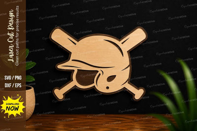Crossed Baseball Bats Sports Laser Cut SVG File SVG Regulrcrative 