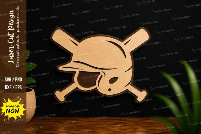 Crossed Baseball Bats Sports Laser Cut SVG File SVG Regulrcrative 