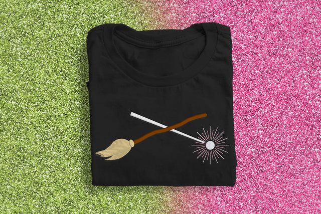 Crossed Broom and Wand Embroidery Embroidery/Applique DESIGNS Risa Rocks It 