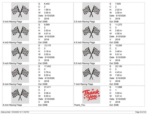 Crossed Checkered Racing Flags Embroidery Design – Motorsport Race Car Finish Line Machine Embroidery File Embroidery/Applique DESIGNS PatternFeed8 