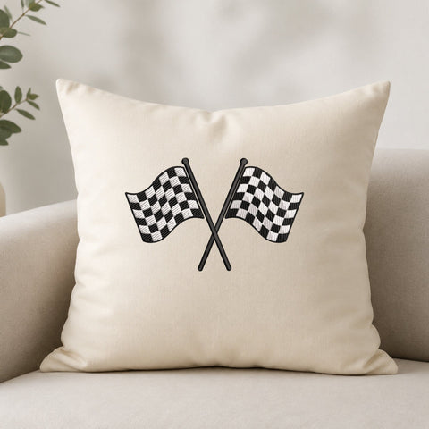 Crossed Checkered Racing Flags Embroidery Design – Motorsport Race Car Finish Line Machine Embroidery File Embroidery/Applique DESIGNS PatternFeed8 