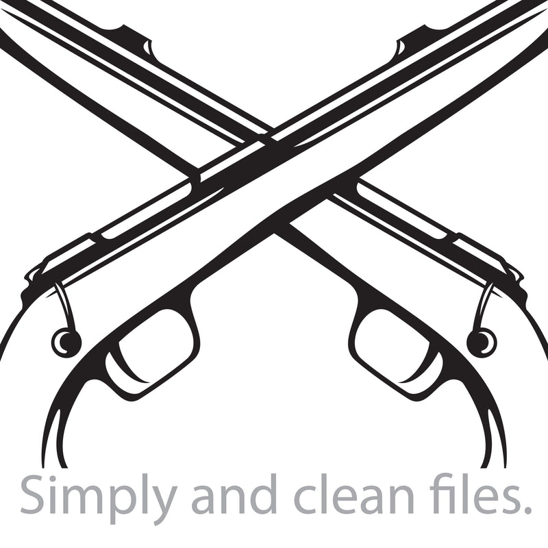 Crossed Hunting Rifles. Cut files for Cricut. Clip Art silhouette (eps ...