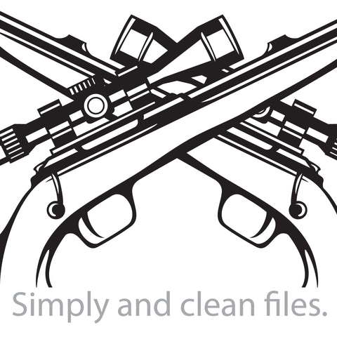 Crossed Hunting Rifles with Telescopic Sight. Sniper. SVG TribaliumArtSF 