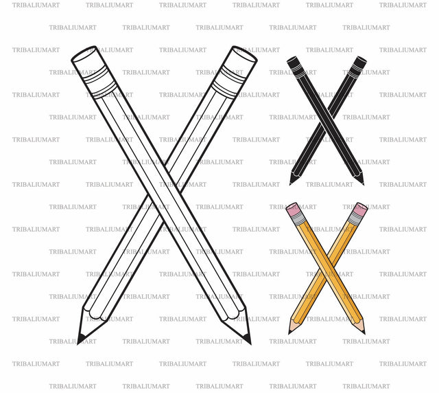 Crossed Pencils SVG TribaliumArtSF 