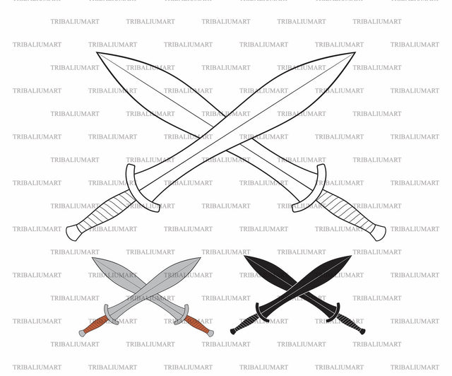 Crossed Spartan Swords SVG TribaliumArtSF 