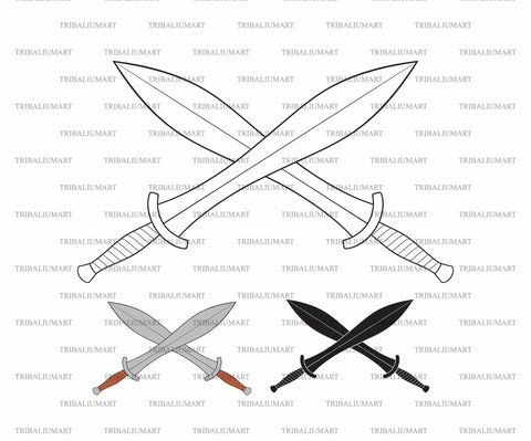 Crossed Spartan Swords SVG TribaliumArtSF 
