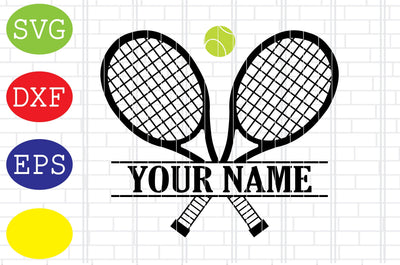 Crossed Tennis Rackets Name Svg, Tennis Silhouette, Tennis Fan Svg, Jpg, Eps, Dxf Files SVG DigitalSvgFiles 