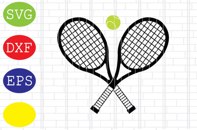 Crossed Tennis Rackets Svg, Tennis Silhouette, Tennis Fan Svg, Jpg, Eps, Dxf Files SVG DigitalSvgFiles 