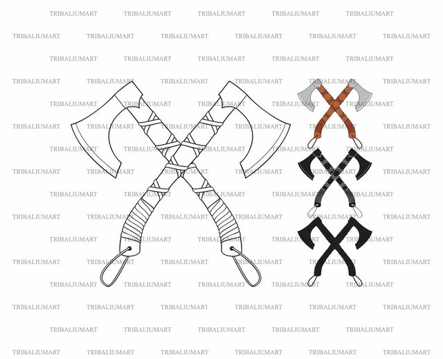 Crossed Viking Axes SVG TribaliumArtSF 