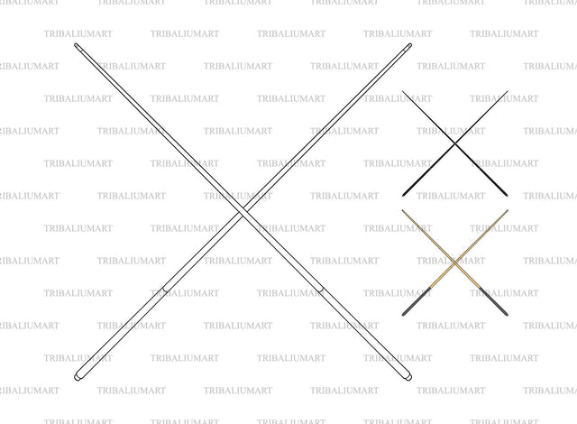 Crosses Billiard Cue Sticks. Pool Cues. SVG TribaliumArtSF 