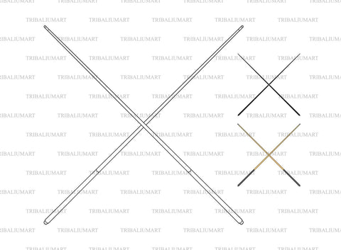 Crosses Billiard Cue Sticks. Pool Cues. SVG TribaliumArtSF 