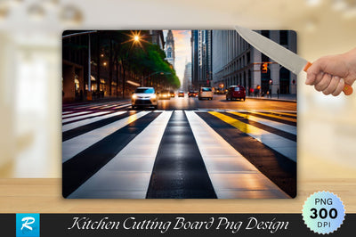 Crosswalk on the Road for Safety Cutting Board Sublimation Regulrcrative 