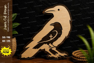 Crow Bird Memorial Ornament Laser Cut SVG File SVG Regulrcrative 