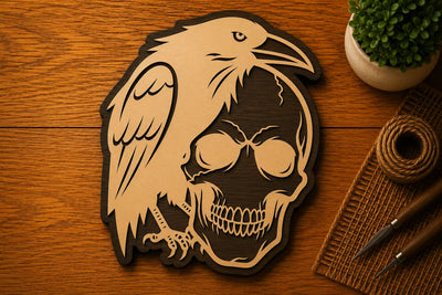 Crow Skull Gothic Ornament Laser Cut SVG File SVG Regulrcrative 