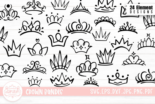 Crown Doodle SVG Bundle SVG dapiyupi store 