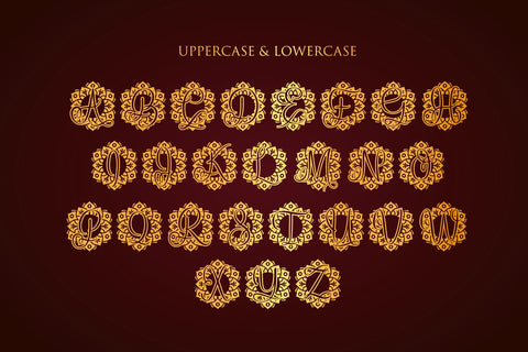 Crown Mandala Monogram Font Dm Letter Studio 