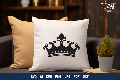 Crown SVG, Crown Detailed Silhouette Design, Tiara PNG Illustration. SVG Elinorka 