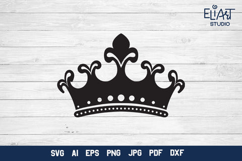 Crown SVG, Crown Detailed Silhouette Design, Tiara PNG Illustration. SVG Elinorka 