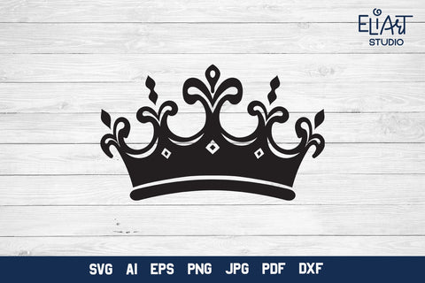 Crown SVG, Crown Detailed Silhouette Design, Tiara PNG Illustration. SVG Elinorka 