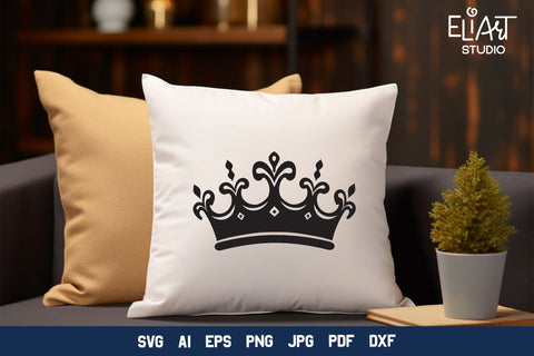 Crown SVG, Crown Detailed Silhouette Design, Tiara PNG Illustration. SVG Elinorka 