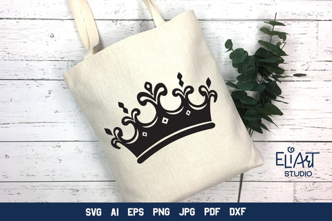 Crown SVG, Crown Detailed Silhouette Design, Tiara PNG Illustration. SVG Elinorka 